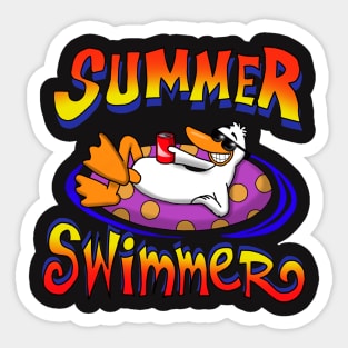 Summer Swimmer Sticker